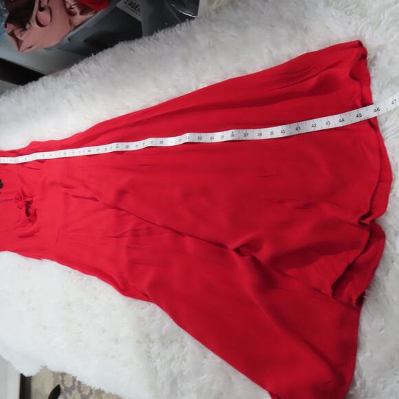 Yumi Kim Red Midi Dress Sleeveless Self-tie Front Front Bodice Cut-out Size 4 - Picture 7 of 9